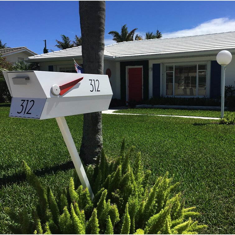 ModboxUSA Steel Post Mounted Mailbox with Magnetic Closure